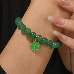 Four Leaf Clover Lucky Charm Bracelet for Women Good Luck Friendship Wish Bracelet for St. Patrick’s Day Party Favor Jewelry