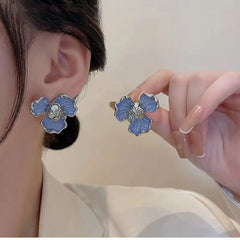 Cute Flocking Plush Little Bunny Animal Stud Earrings for Women Girls Fashion Birthday Party Jewelry Kawaii Accessories Gifts