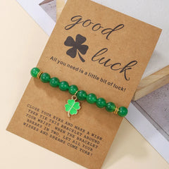 Four Leaf Clover Lucky Charm Bracelet for Women Good Luck Friendship Wish Bracelet for St. Patrick’s Day Party Favor Jewelry