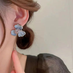 Cute Flocking Plush Little Bunny Animal Stud Earrings for Women Girls Fashion Birthday Party Jewelry Kawaii Accessories Gifts