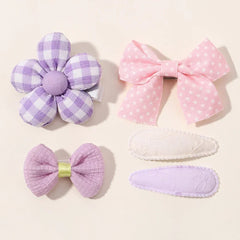 5Pcs/Set Mini Baby Girl Hair Clip Cute Floral Bow Bunny Princess Hairpin for Toddler Girl Lovely Bang Side Clip Hair Accessories