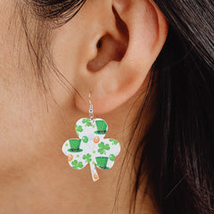 4 Pairs Earrings for Women Studs Party Parkrit's Day Teardrop St Patrick’s Green Fashion Jewelry Dating