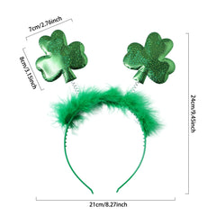 St.Patrick’s Day Hair Hoop Headbands Green Glitters Bows Shamrock Hair Accessories Clover Irish Festival Series Party Decor