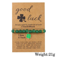 Four Leaf Clover Lucky Charm Bracelet for Women Good Luck Friendship Wish Bracelet for St. Patrick’s Day Party Favor Jewelry