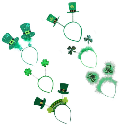 6 Pcs Irish Headband Headwear for St Patrick’s Day Headbands Hair Feather Festival Party Decor Hoop Plastic Women Miss