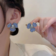 Cute Flocking Plush Little Bunny Animal Stud Earrings for Women Girls Fashion Birthday Party Jewelry Kawaii Accessories Gifts