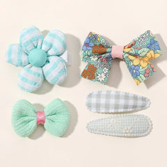 5Pcs/Set Mini Baby Girl Hair Clip Cute Floral Bow Bunny Princess Hairpin for Toddler Girl Lovely Bang Side Clip Hair Accessories