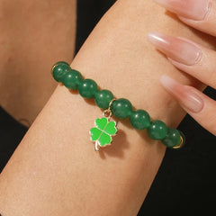 Four Leaf Clover Lucky Charm Bracelet for Women Good Luck Friendship Wish Bracelet for St. Patrick’s Day Party Favor Jewelry