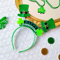 St.Patrick’s Day Hair Hoop Headbands Green Glitters Bows Shamrock Hair Accessories Clover Irish Festival Series Party Decor