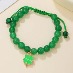 Four Leaf Clover Lucky Charm Bracelet for Women Good Luck Friendship Wish Bracelet for St. Patrick’s Day Party Favor Jewelry