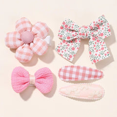 5Pcs/Set Mini Baby Girl Hair Clip Cute Floral Bow Bunny Princess Hairpin for Toddler Girl Lovely Bang Side Clip Hair Accessories