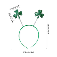 St.Patrick’s Day Hair Hoop Headbands Green Glitters Bows Shamrock Hair Accessories Clover Irish Festival Series Party Decor