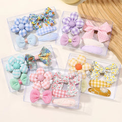 5Pcs/Set Mini Baby Girl Hair Clip Cute Floral Bow Bunny Princess Hairpin for Toddler Girl Lovely Bang Side Clip Hair Accessories