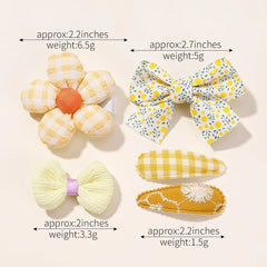 5Pcs/Set Mini Baby Girl Hair Clip Cute Floral Bow Bunny Princess Hairpin for Toddler Girl Lovely Bang Side Clip Hair Accessories