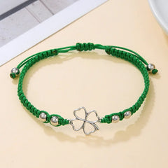 Four Leaf Clover Lucky Charm Bracelet for Women Good Luck Friendship Wish Bracelet for St. Patrick’s Day Party Favor Jewelry