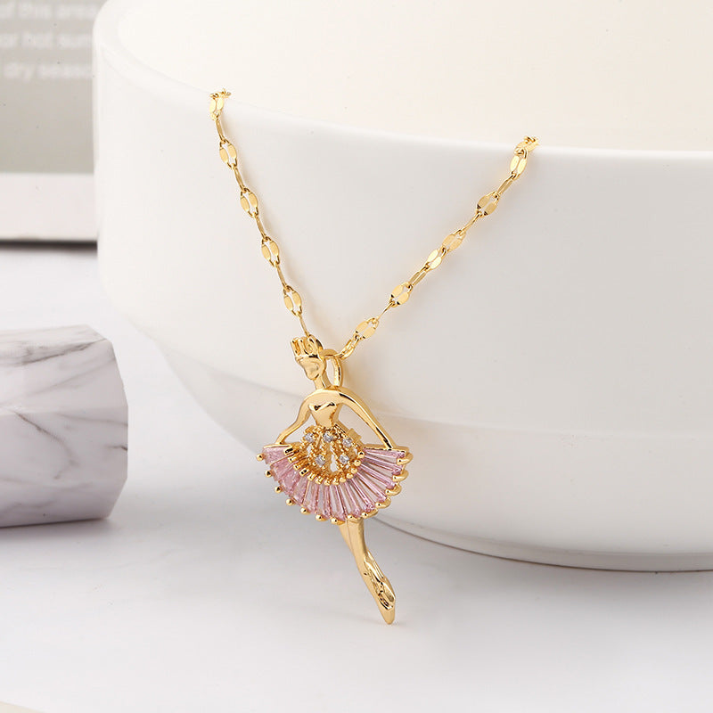 Fashion Personality Ballet Girl Angel Necklace