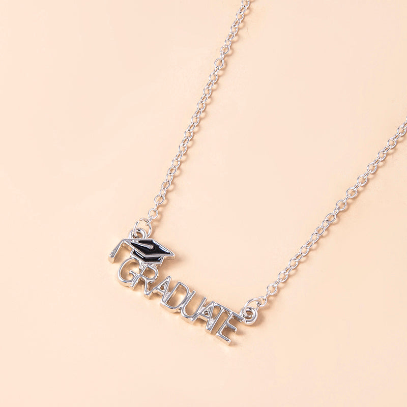 Graduate Letter Pendant Graduation Necklace For Women Men