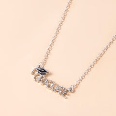 Graduate Letter Pendant Graduation Necklace For Women Men